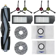 Vacuum Cleaner Parts Compatible with ECOVACS DEEBOT X1 Omni / X1TURBO / X1 Plus Robot, 1*Brush, 2*Mop Cloth Pads, 2*Hepa Filters, 4*Side Brushes, 2*Dust Bags
