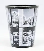 Las Vegas Nevada Black B & W Window Letters Shot Glass CTM