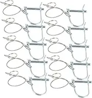 WATIIFUFU 10Pcs Safety Coupler Pin with Tether Long Quick Release Shaft Locking Hitch Pin for Trailers Secure Trailer Coupler