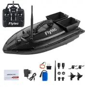 Flytec Fishing Bait Boat 500m Remote Control Bait Boat Dual Motor Fish Finder 1.5KG Loading with LED Light for Fishing Black EU Plug