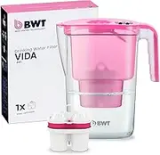 BWT Vida Pink Water Filter Jug 2.6 litres - Included Cartridge not only Filters limescale, Chlorine, Lead and Copper, but Also enriches Your tap Water with Magnesium