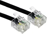 1m ADSL Cable - Premium Quality/Gold Plated Contact Pins/High Speed Internet Broadband/Router or Modem to RJ11 Phone Socket or Microfilter/Black