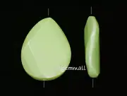 Large Lemon Chrysoprase Swirl Faceted Teardrop Pendant Bead 38 - 40mm #61011