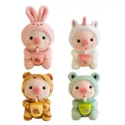 Cute Kawaii Bubble Tea Pig Plush Toy Stuffed Animal Bunny Frog Tiger Pillow 25cm