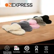 AUSTRALIAN SHEPHERD® UGG Thongs Women Sheepskin Wool Fluffy Slides Nonelip Farah