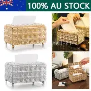 Crystal Tissue Box Holder Cover Crushed Diamond Diamante Effect Paper Dispenser