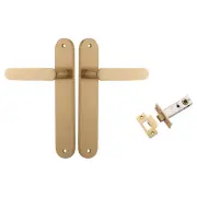 Bronte Lever Oval Backplate Passage Kit Brushed Brass