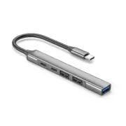 High Speed Type C Hub 5 in 1 Hub with USB 2.0 USB C and 60W Power for PC