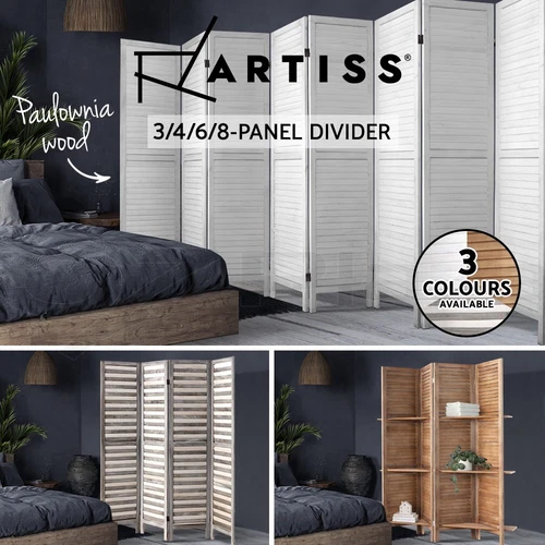 Artiss 3/4/6/8 Panel Room Divider Screen Privacy Dividers Timber Wood Fold Stand
