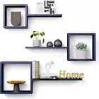 Wooden Square Floating Shelves Wall Mount, Floating Cube Wall Shelves Set of 6,
