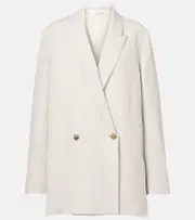 [The Row] The Row Nat double-breasted silk and linen blazer AU 14 grey