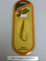 Rare Vintage Johnson Silver Minnow Weedless Wonder Spoon 1/4oz Gold