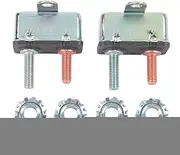 2Pcs Automatic Reset Circuit Breaker 12V 24V for Car, Ship, RV, Solar, Boat, Overload Protection, Aluminum Alloy, Current Protectors Stud Bolt (30A)