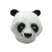 Panda Head Mask Latex Mask Horse Head Mask Animal Head Creepy Halloween Costume Theater Toy Part
