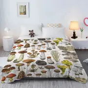 Mushroom Print Blanket Soft Plush Throw for Sofa Couch and Bed