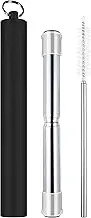 Avanti Telescopic Travel Straw with Silicone Tips, Black
