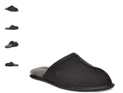 UGG Scuff Black Leather Slipper Slip-on Men's US sizes 7-14/NEW!!!