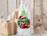 The Grinch Jolly But Could Be The Wine Christmas Wine Bag 750 mL bottle Gift Bag