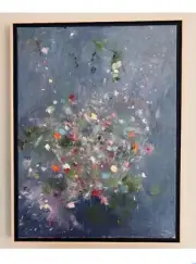 Burst of Spring -Original Abstract Oil Painting on Canvas . by Paula Footer
