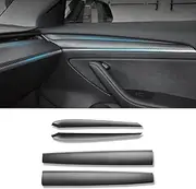 Carbon Fibre Model Dashboard Cover for Tesla Model Y, Centre Console Panel Car Interior Accessories Sticker for Tesla Model 3 2021 2022 (Carbon Matte)