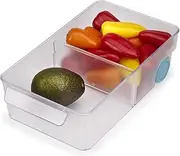 Joseph Joseph FridgeStore - Fridge Storage Bin Drawer organiser with easy-pull handle and wheels for easy access, fits all standard fridges, BPA free, Large