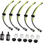 B Baosity 17x Fuels Lines Hoses Petrol Filter Kit Spare Parts with Primer Bulbs Fuels Hoses for Brush Cutter Mower Lawn Mower Accessories