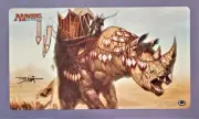 Siege Rhino MTG Play Mat SIGNED Playmat Volkan Baga Ultra Pro Wizards Seige