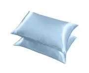 Silk Pillowcase - Satin Pillowcase One Set Of Envelopes Closed For Both Women And Men'S Gifts,Sky Blue