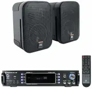 Rockville Home Theater Bluetooth Receiver Amplifier+(2) JBL Black 5.25" Speakers