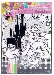 Disney Beauty & The Beast Princess Belle Velvet Art Poster With Markers