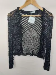 Debenhams Womens *New* Black Net Style Top Size 10 (031-44)
