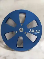 One Pair Blue AKAI Reel 7" METAL REEL 1/4" Tape Brushed Anodized Aluminum