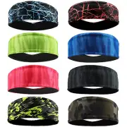 Men Women Workout Fitness Headbands Sports Sweatbands Elastic Print Hair Bands