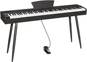 FUQID 88-Key Professional Playing Keyboard Piano, Home Practice Piano Playing Electric Keyboard Piano Accompaniment Instrument(Black,B)