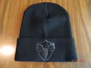 MIP-S/A Beanie: Black Beanie with the Sharp Shot design sewn in with grey thread
