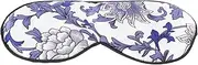 WRITWAA 1pc Comfortable Blue Printed Sleeping Eye Mask Natural Elastic Design for Light Blocking Blindfold for Restful Sleep