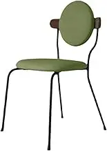 2pcs Retro Dining Chair Home Solid Wood Backrest Chair Metal Frame Coffee Chair Foam Sponge Filled Cushion Makeup Stool Leisure Chair