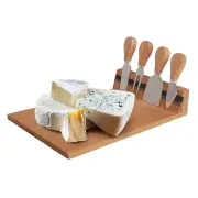 Magnetic Bamboo Cheese Board and Knife Set