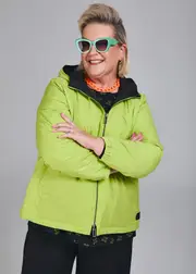 [Taking Shape] Taking Shape Reversible Shower Resist Ari Jacket Size 10 in Lime / Black - Plus Size Women's Clothing Lime / Black