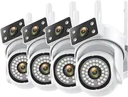 1/4PCS 8MP WiFi Camera IP Outdoor 8X Zoom 5G Security Monitor AI Smart Tracking Surveillance Cameras 6MP Two-Way Audio(U/K,8MP NO SD Card 4PCS)