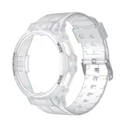 Nevenka TPU Rugged Watchbands with Protective Case for Samsung Galaxy Watch 5 Pro 45mm Watch 4-Clear