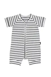 Bonds Toddler Zip Romper Wondersuit in Black/White Size: 24-36 Months, Cotton