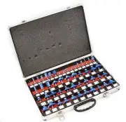 50 Piece 1/4" Shank Carbide Tip Tipped Router Bit Set
