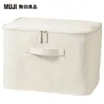 【MUJI 無印良品】聚酯纖維麻收納箱/長方形/中/附蓋(約寬37×深26×高26 CM)