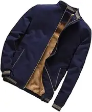[SWEPER] Men'S Fleece Coat - Men`S Winter Cotton Long Sleeves Jacket Fleece Lined Warm Thermal Lining Jacket And Coat Plus Size M-4Xl