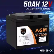 MOBI 50AH AGM Battery Deep Cycle Mobility Scooter Golf Cart Camping 12V