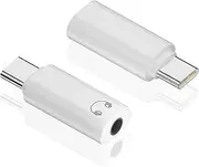Duttek USB C to 3.5mm Audio Headphone Adapter, USB Typc C to 3.5mm Aux Adapter, Support Voice Function Compatible with iPhone 15 Plus/15 Pro Max Samsung GalaxyS23 S22 Plus, White