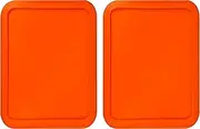 Replacement Lids for Pyrex 11-Cup Glass Food Storage Container Bowls, (9.75 x 8-Inch) Plastic Rectangle Lids Covers fits Pyrex 7212-PC, Airtight & Leakproof (2-Pack, Orange)