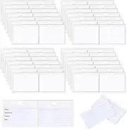 PH PandaHall 40pcs Self-Adhesive Card Pockets for 3 x 5 Inch Large Index Card Holder Set Label Holder for Storage Containers Reusable Label Holders for The Library at Home with 80 Cards