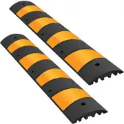 VEVOR 2pcs 6 Feet Rubber Driveway Modular Heavy Duty Speed 72.8 x 12 x 2.4 Inch Cable Protector Ramp for Garage Gravel Roads Asphalt Concrete, 2Pack-6